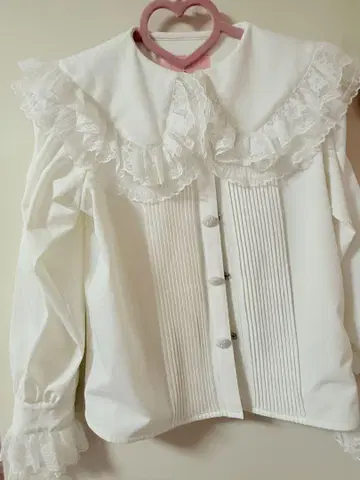 Swankiss 블라우스 레이스 프릴 화이트