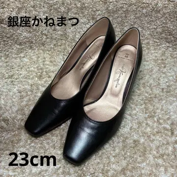 [ 새상품급 ] 긴자 카네마츠 펌프스 가죽 스퀘어토 포멀 23cm 블랙