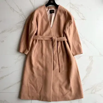 새상품급 빅 사이즈 3L 44 언타이틀 롱 벨티드 코트