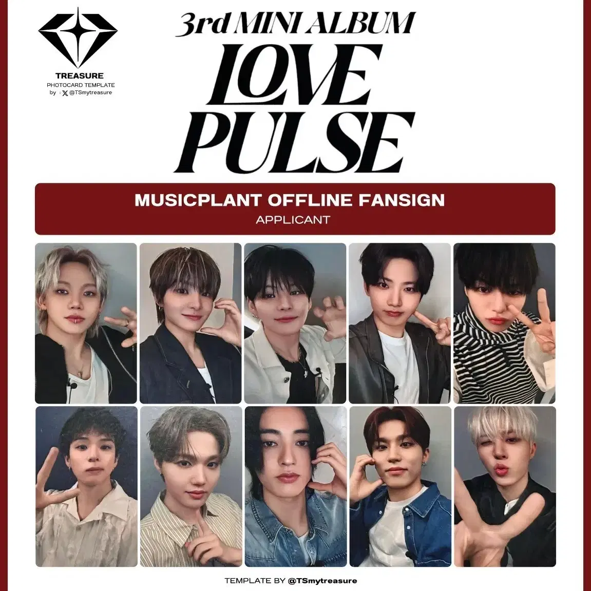 Treasure LOVE PULSE Musicplant fansign pre-order benefit poca set