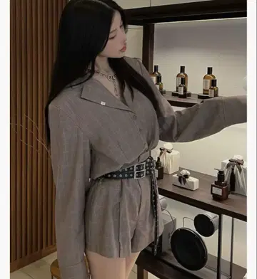 Darich 더블 벨트 오버 자켓 셋업