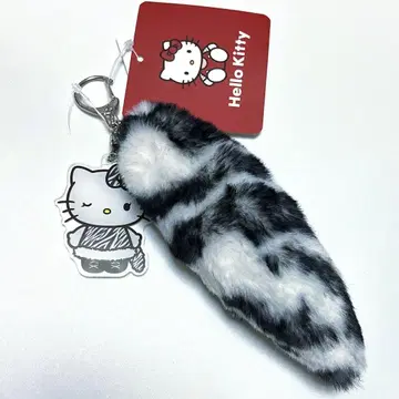 새상품 산리오 헬로키티 꼬리 키링 참 제브라