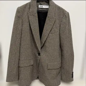 ZARA 브라운 체크 자켓 S