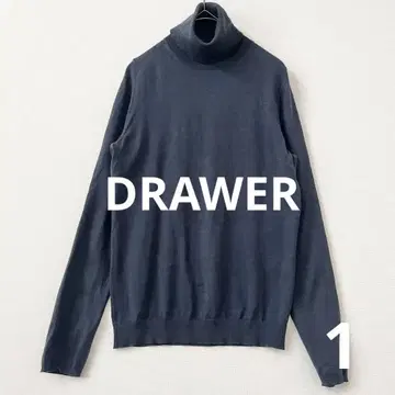 드로어 drawer 캐시미어 실크 하이넥 터틀넥 다크 네이비