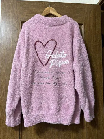 Gelato Pique 발렌타인 자카드 가디건 핑크