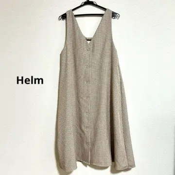 Helm 체크 무늬 오버롤 스커트