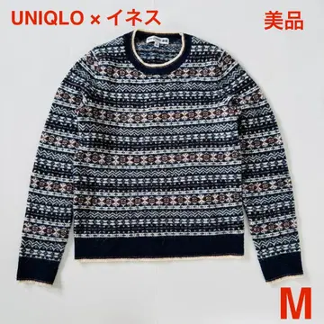 새상품급 UNIQLO x 이네스 페어아일 패턴 크루넥 니트 M 사이즈