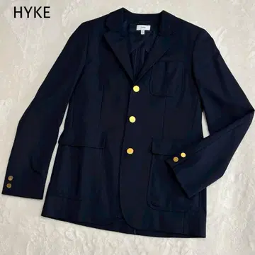 컨디션 최상 HYKE 네이비 골드 버튼 테일러드 자켓 네이비 사이즈 3