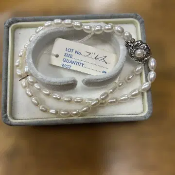 담수 진주 2연 팔찌
