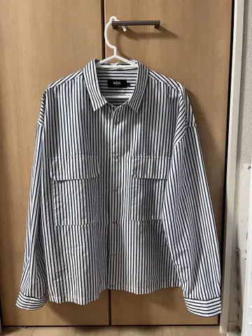 AZUL by moussy 스트라이프 긴팔 셔츠 L 사이즈 남성용