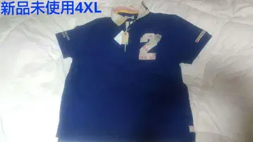 AVIREX 파랑 피케 셔츠 4XL 번호 2 자수