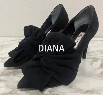 컨디션 최상 다이애나 Diana 리본 포함 블랙 하이힐 24cm