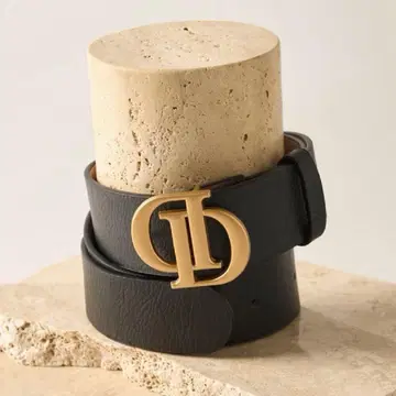 [택 포함 새상품] Darich 다리치 D 모티브 가죽 벨트 블랙