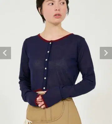 TINA: JOJUN 바이컬러 시어 가디건