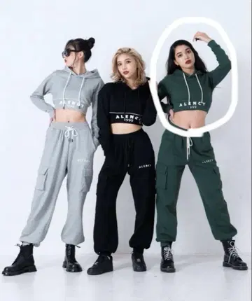 ALENCY 그린 후드 부착 후드티