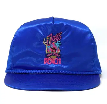 90s 새상품급 빈티지 새틴 캡 기업 자수 파랑
