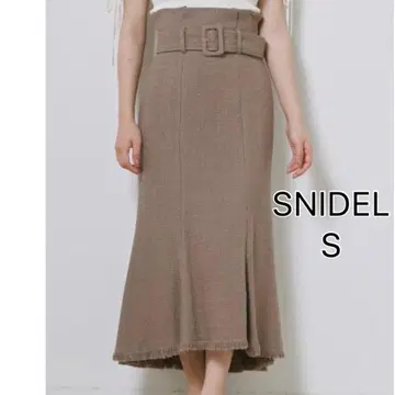 SNIDEL 브라운 트위드 스커트 S