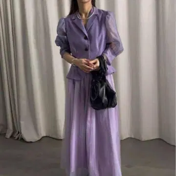 PEPLUM LINE CHIFFON SKIRT SET DRESS