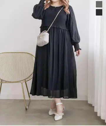 CLETTE 오리지널 레이어드 스타일 긴팔 셔링 원피스 쿠레트