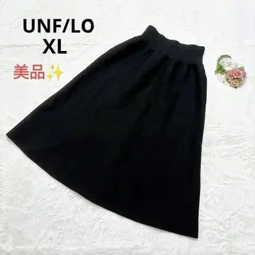 [ 새상품급 ] 앙피로 플레어 롱 스커트 XL LL 허리밴딩 블랙