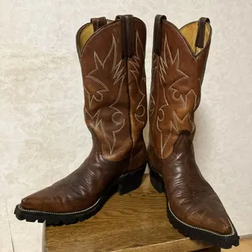 브라운 자수 웨스턴 부츠