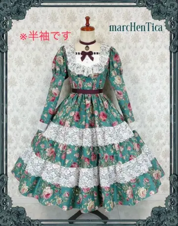 marcHenTica 셰리 로즈 가든 원피스 코발트 그린