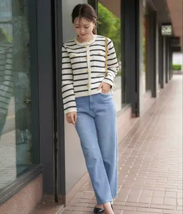 모듬 패턴 니트 자켓 le reve vaniller