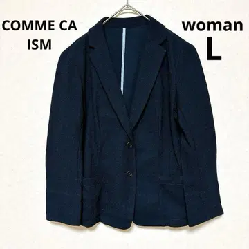 COMME CA ISM 네이비 테일러드 자켓 L 면 혼방 캐주얼 포멀