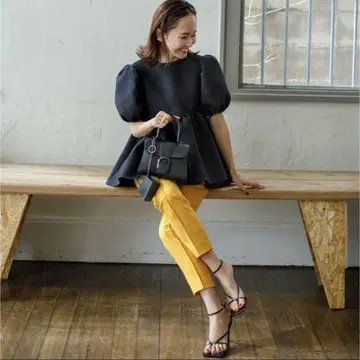 블루 레어 자카드 블라우스 택 포함