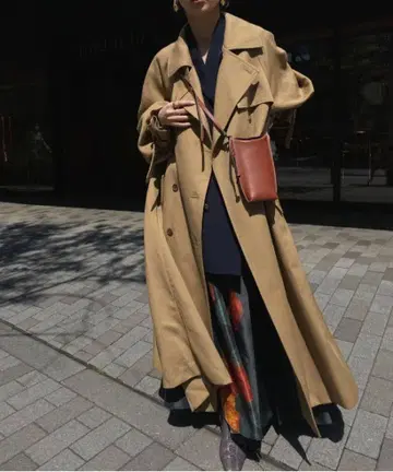 Ameri SUPERIOR FLARE TRENCH COAT 베이지 S