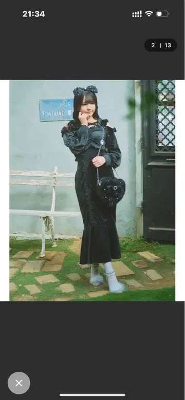 앙크루즈 후와후와 리본 머메이드 원피스 M 사이즈