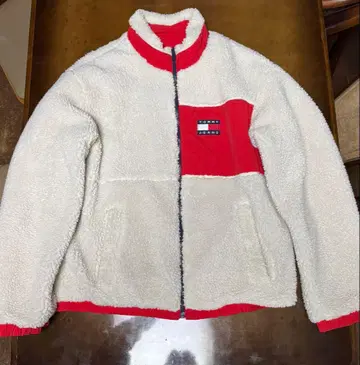 TOMMY JEANS 보아 자켓 리버서블 레드