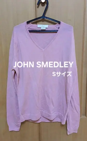 JOHN SMEDLEY 핑크 V넥 스웨터 S 사이즈