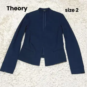 Theory 노카라 자켓 사이즈 2 네이비