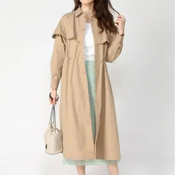 안데뮤 트렌치코트 롱 베이지 M 고급 봄/가을 아우터