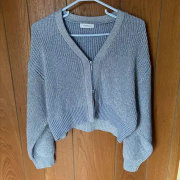 PAGEBOY 라메 ZIP 숏 가디건