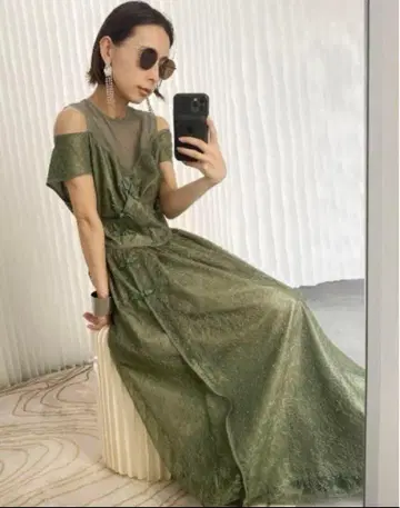 LACE KUNG FU DRESS 그린 M 사이즈