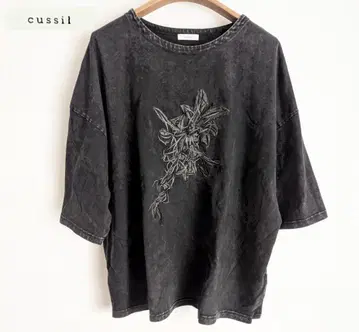 cussil 피그먼트 스노우 워시 가공 오버 사이즈 T 셔츠 L