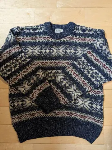 페어아일 패턴 니트 스웨터 L
