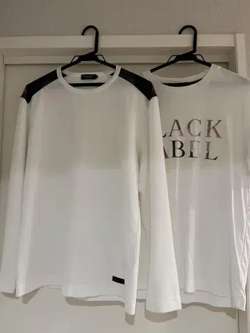 BLACK LABEL 화이트 긴팔 T셔츠, 반팔 T셔츠 세트