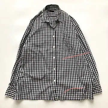새상품급 플라주 빅 실루엣 긴팔 셔츠 깅엄 체크