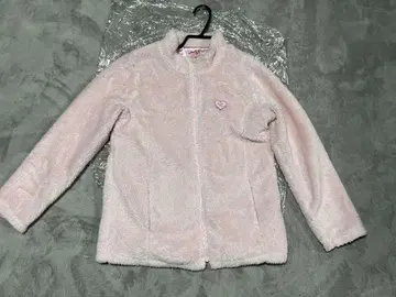 메시 피아노 핑크 플리스 자켓 160