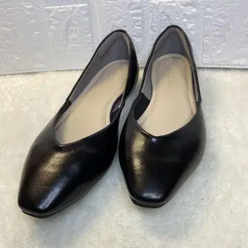 그린 라벨 플랫 펌프스 스퀘어토 블랙 블랙 22.5cm