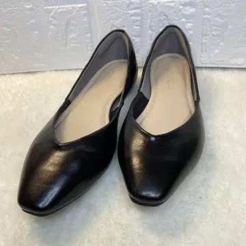 그린 라벨 플랫 펌프스 스퀘어토 블랙 블랙 22.5cm