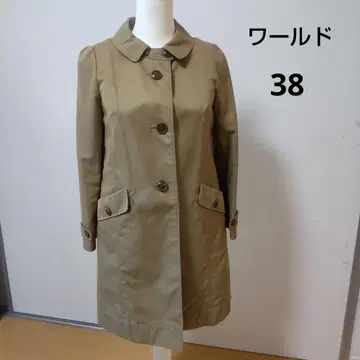 월드 38 베이지 코트 스프링 코트 라이너 있음 일본제