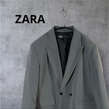 [ 가격 인하 ] ZARA 더블 브레스트 오버 사이즈 자켓 그레이 L
