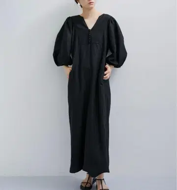 최종 가격 ADAM ET ROPE' 린넨 볼륨 슬리브 원피스