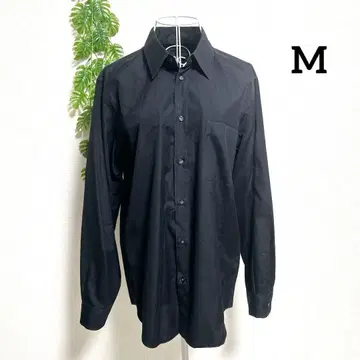 꼼사데모드 M 남성용 긴팔 셔츠 와이셔츠 블랙 면 100%