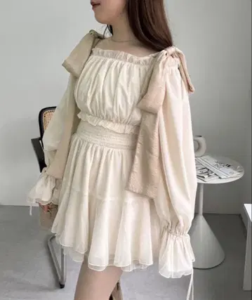 NICE CLAUP 리본 튜닉 원피스