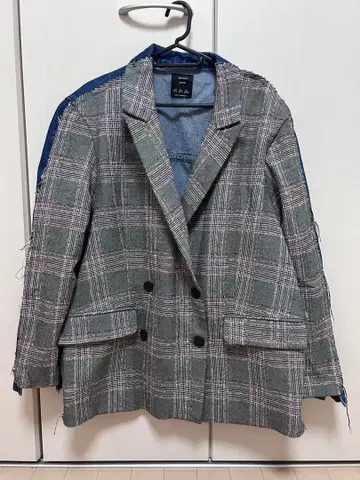 Bershka 테일러드 자켓 데님 체크